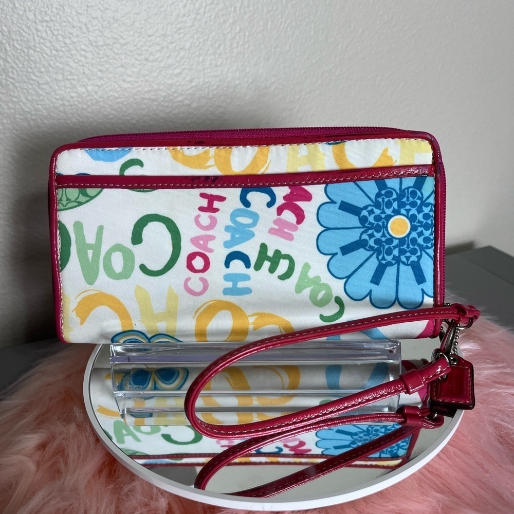 Coach Floral Canvas Wristlet